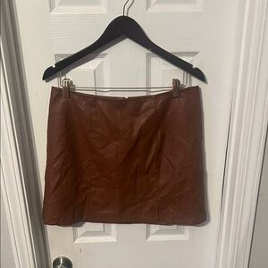 NWT Brown Faux Leather Mini Skirt Size 1X